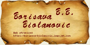 Borisava Biolanović vizit kartica